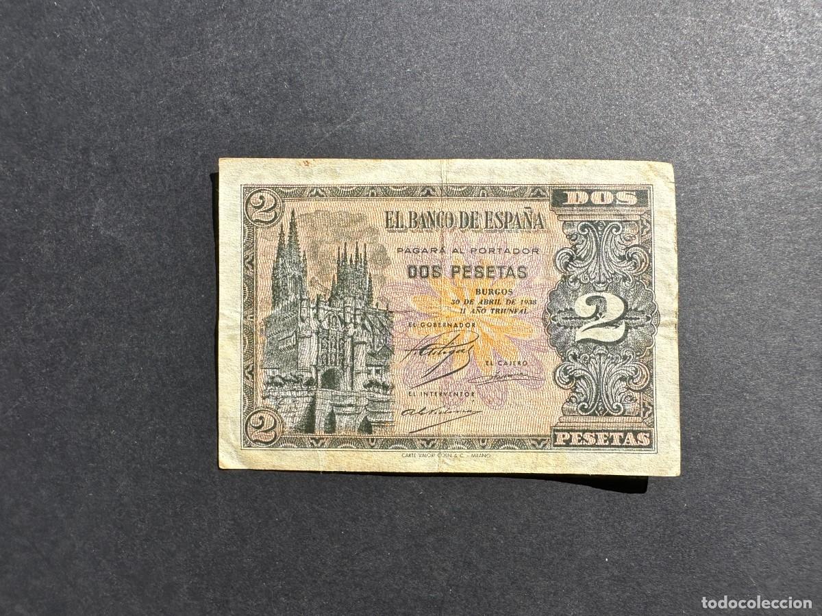 Billets espagnols: BILLETE Espa&ntilde;a - 2 Pesetas - 30 ABRIL 1938 BURGOS - SERIE F -