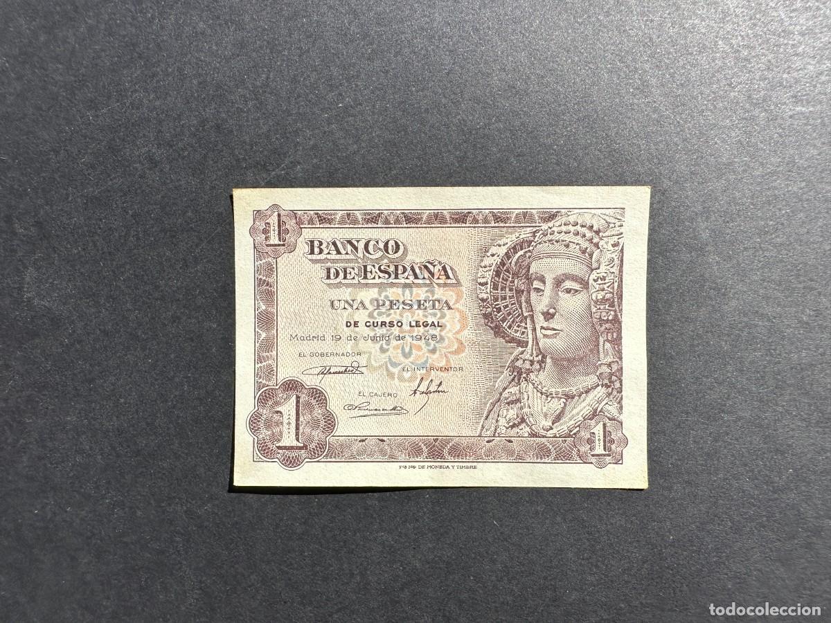 Billets espagnols: BILLETE ESPA&Ntilde;A - 1 Peseta - 19 JUNIO 1948 - SERIE L - DAMA DE ELCHE