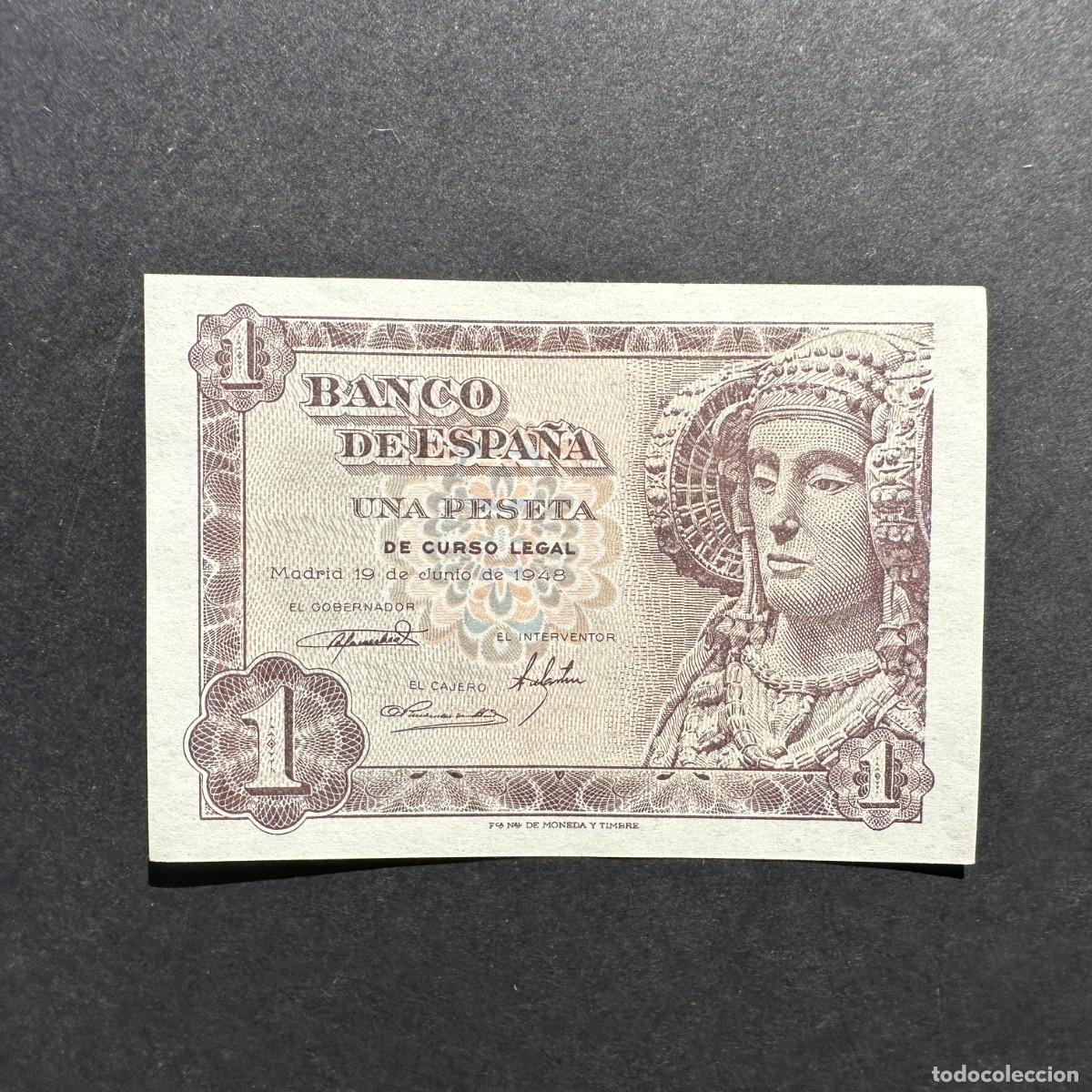 Billets espagnols: BILLETE ESPA&Ntilde;A - 1 Peseta - 19 JUNIO 1948 - SERIE K - DAMA DE ELCHE