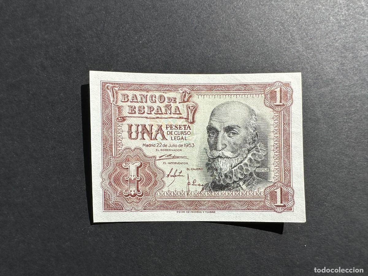 Banconote spagnole: BILLETE ESPA&Ntilde;A - 1 Peseta - 22 JULIO 1953 - SERIE K - MARQU&Eacute;S DE SANTA CRUZ