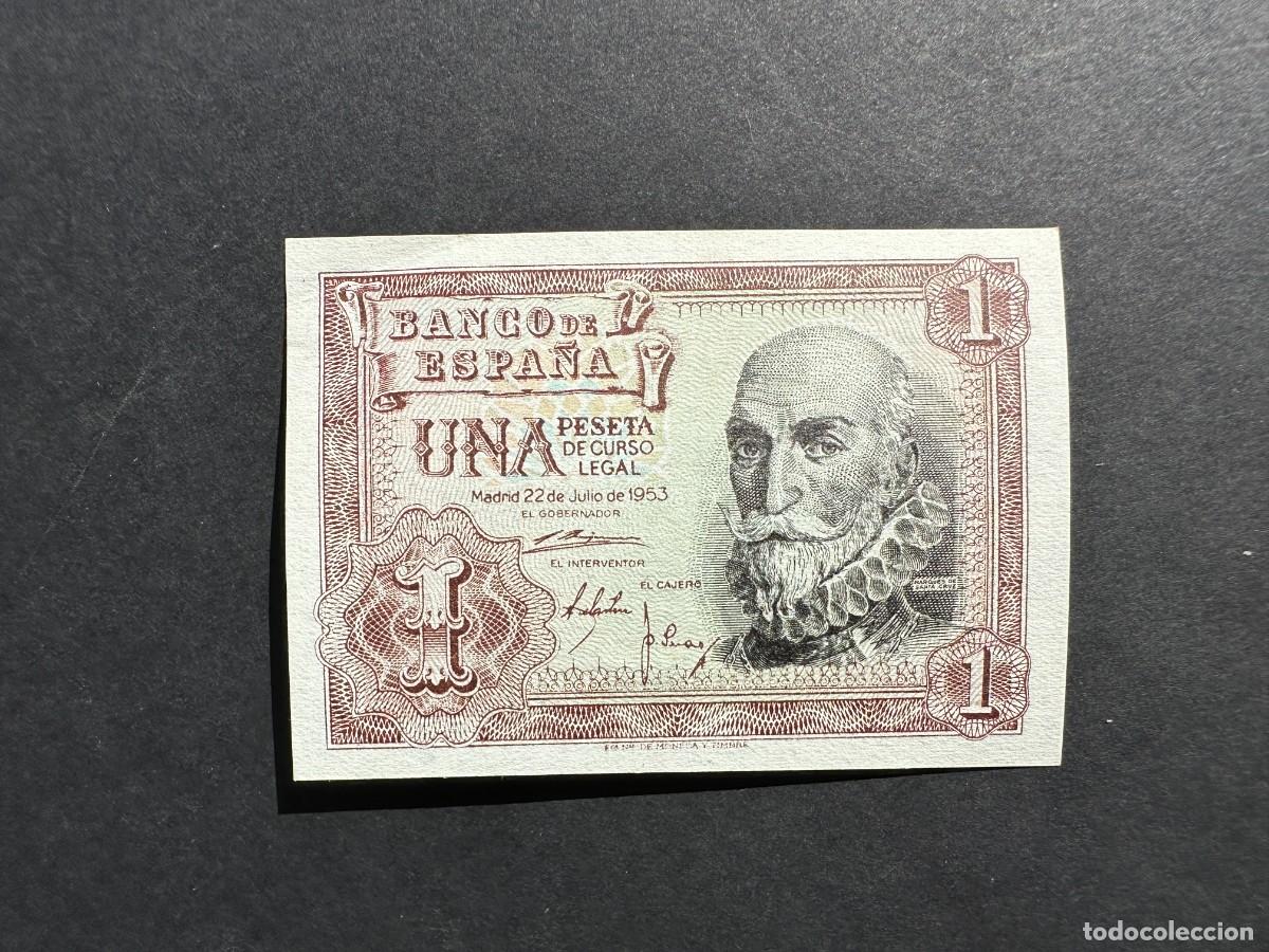 Banconote spagnole: BILLETE ESPA&Ntilde;A - 1 Peseta - 22 JULIO 1953 - SERIE B - MARQU&Eacute;S DE SANTA CRUZ