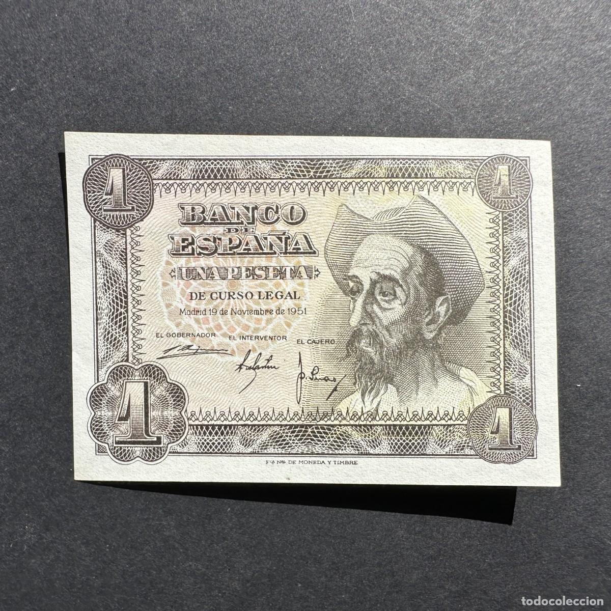 Billets espagnols: BILLETE ESPA&Ntilde;A - 1 Peseta - 19 NOVIEMBRE 1951 - SERIE J - QUIJOTE