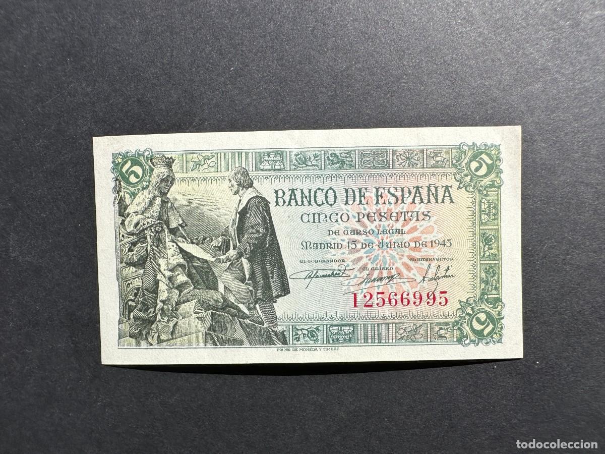 Billets espagnols: BILLETE ESPA&Ntilde;A - 5 Pesetas - 15 JULIO 1956 - SERIE I - ISABEL LA CATOLICA Y COLON