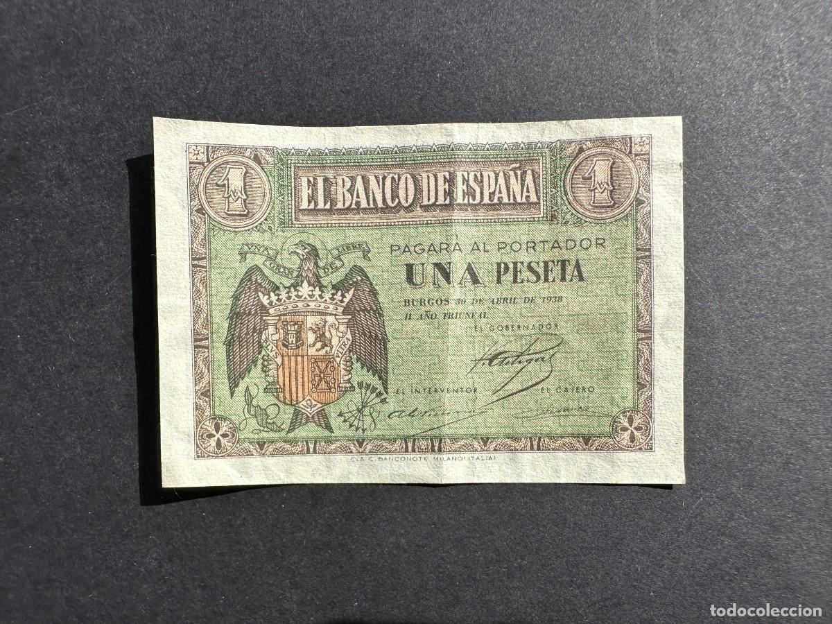 Billetes espa&ntilde;oles: BILLETE ESPA&Ntilde;A - 1 PESETA 1938 - BURGOS -SERIE M