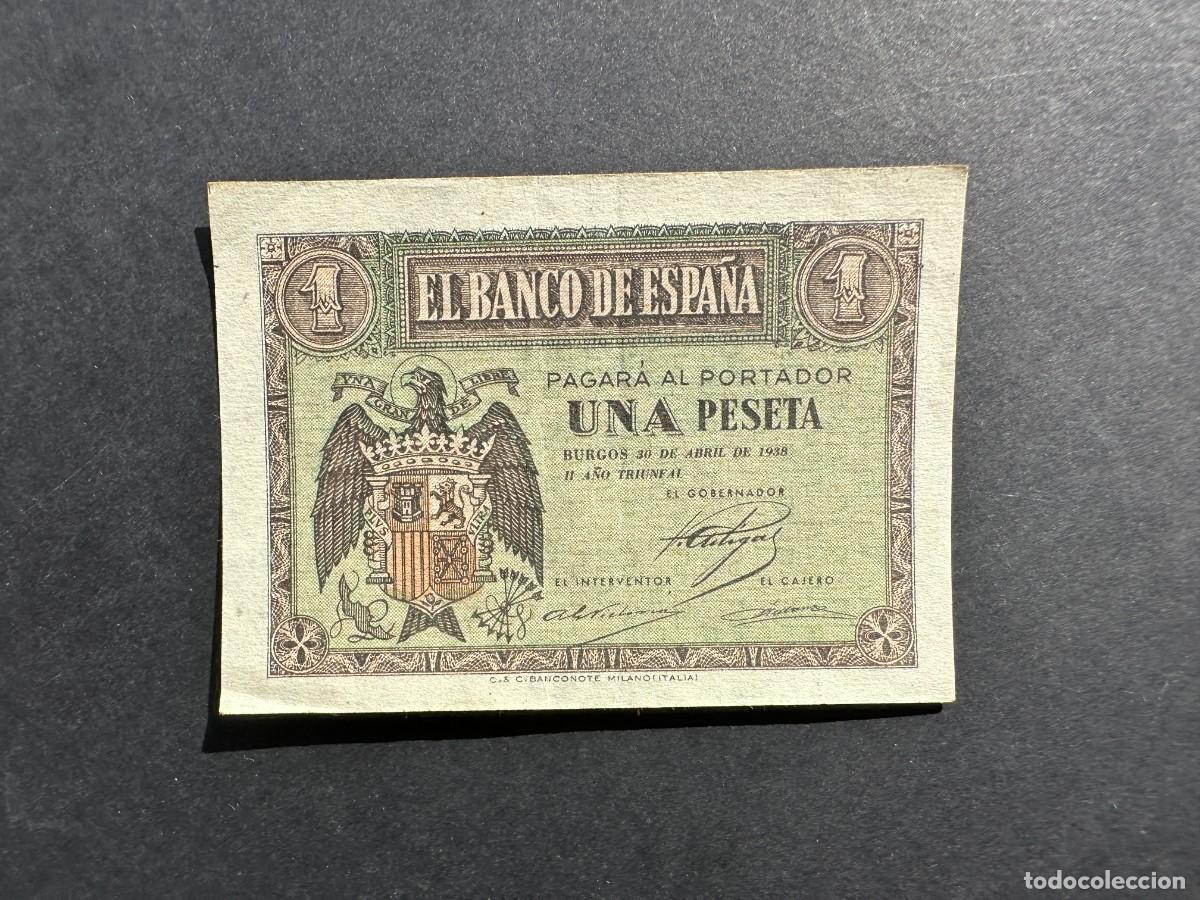 Billets espagnols: BILLETE ESPA&Ntilde;A - 1 PESETA 1938 - BURGOS -SERIE L