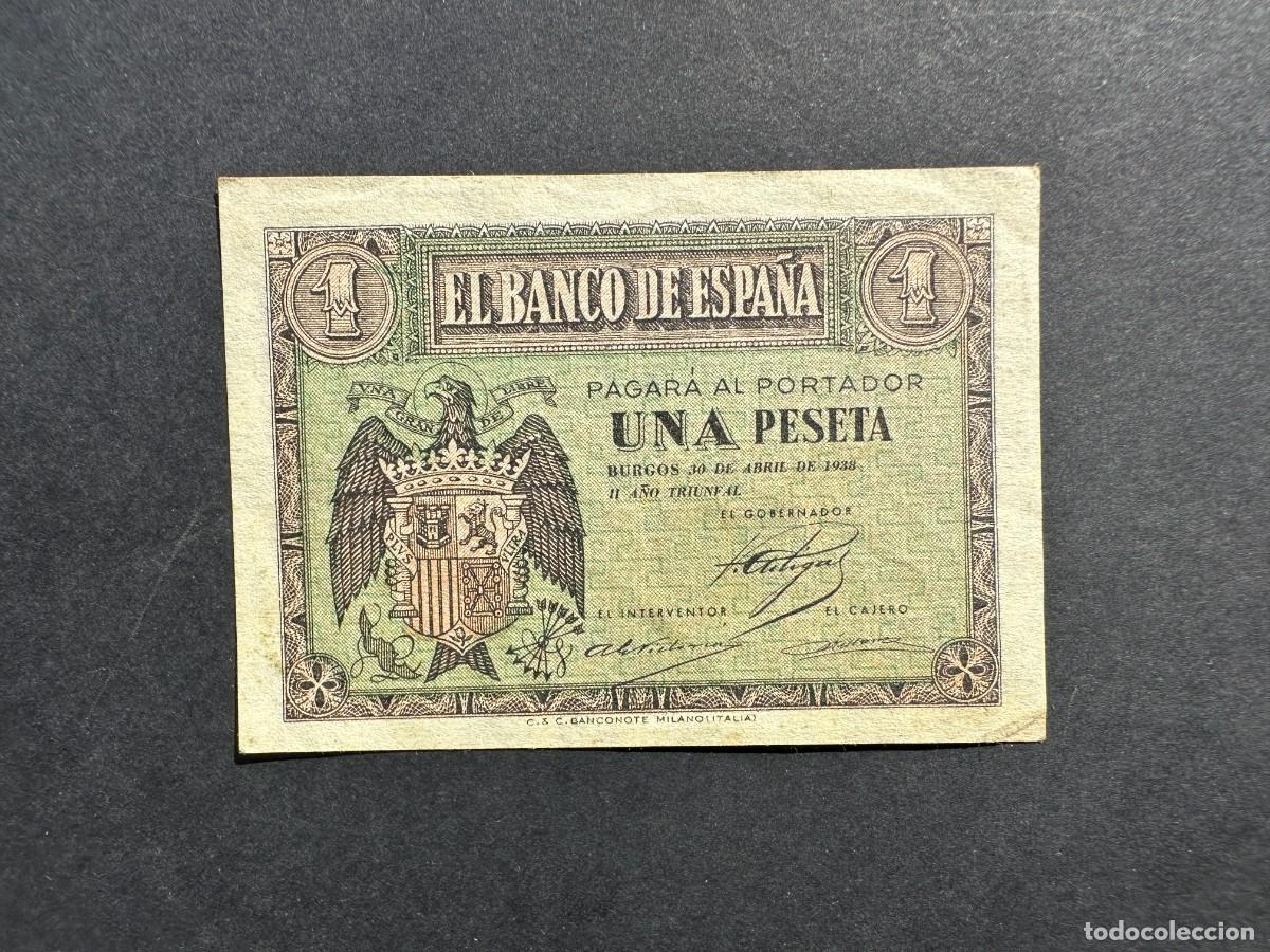 Billets espagnols: BILLETE ESPA&Ntilde;A - 1 PESETA 1938 - BURGOS -SERIE G