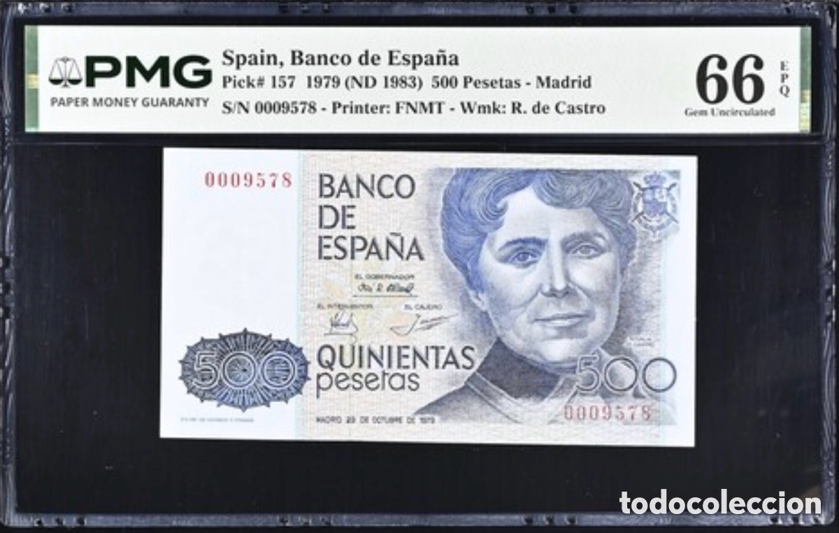 Billetes espa&ntilde;oles: Billete 500 Pesetas 1979 PMG 66 Sin Serie Relativamente Bajo