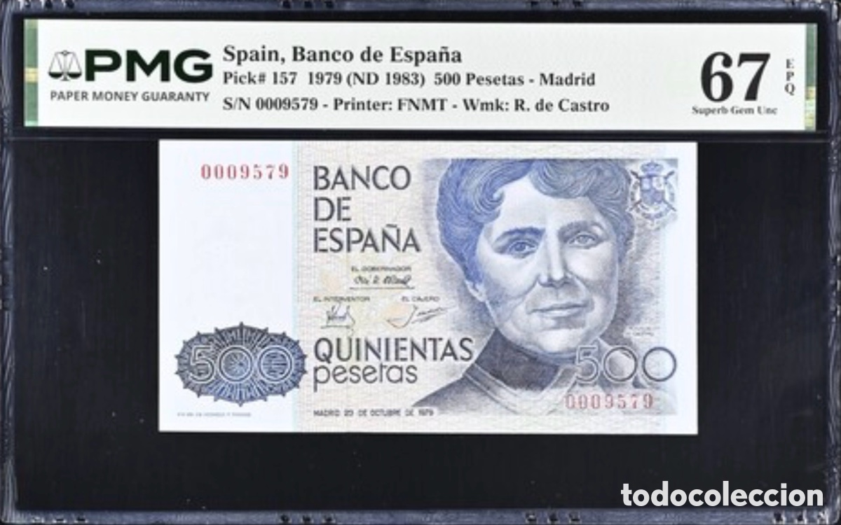 Billetes espa&ntilde;oles: Billete 500 pesetas 1979 PMg 67 Sin Serie