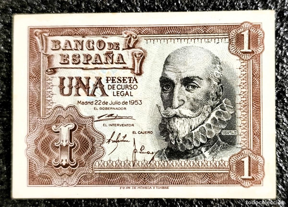 Spanish Banknotes: Espa&ntilde;a &ndash; 1 Peseta 1953 (Serie &ldquo;Marqu&eacute;s de Santa Cruz&rdquo;) Lote 2603