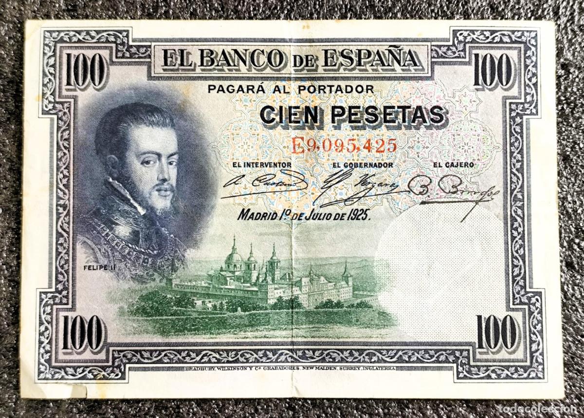 Notas espanholas: Espa&ntilde;a &ndash; 100 Pesetas 1925 Felipe II &bull; Billete Original , Lote 2606