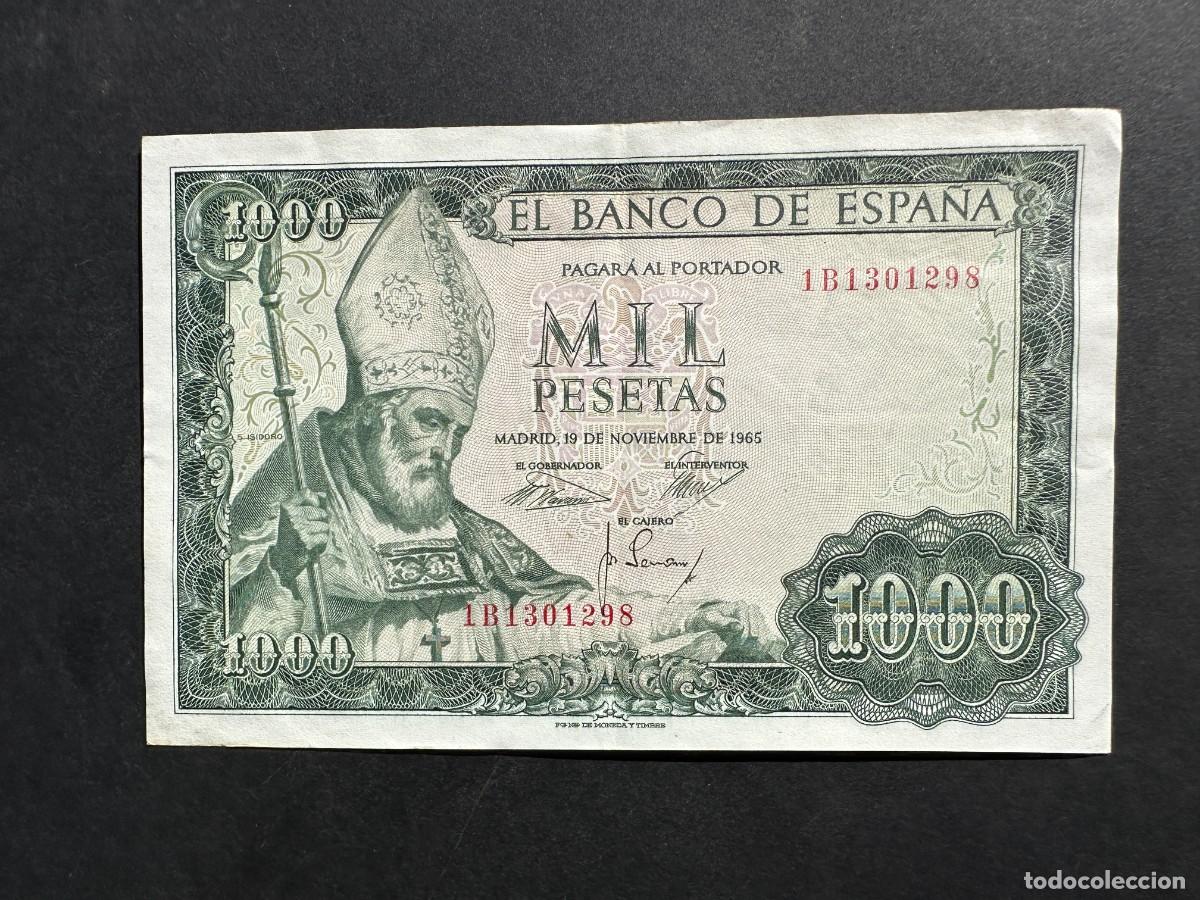 Notas espanholas: BILLETE DE 1000 PESETAS - A&Ntilde;O 1965 - SERIE 1B - S. ISIDORO