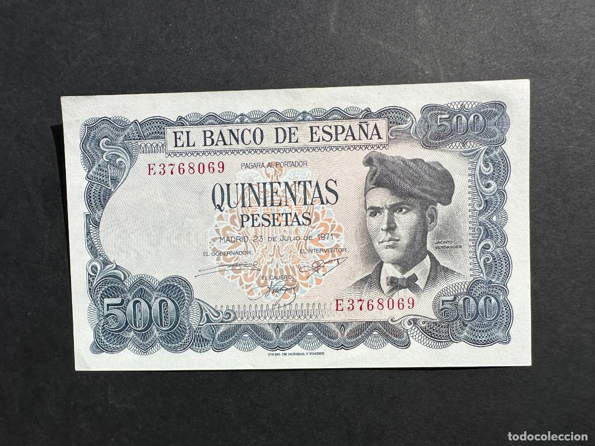 Notas espanholas: BILLETE DE 500 PESETAS - A&Ntilde;O 1971 - VERDAGUER - SERIE E