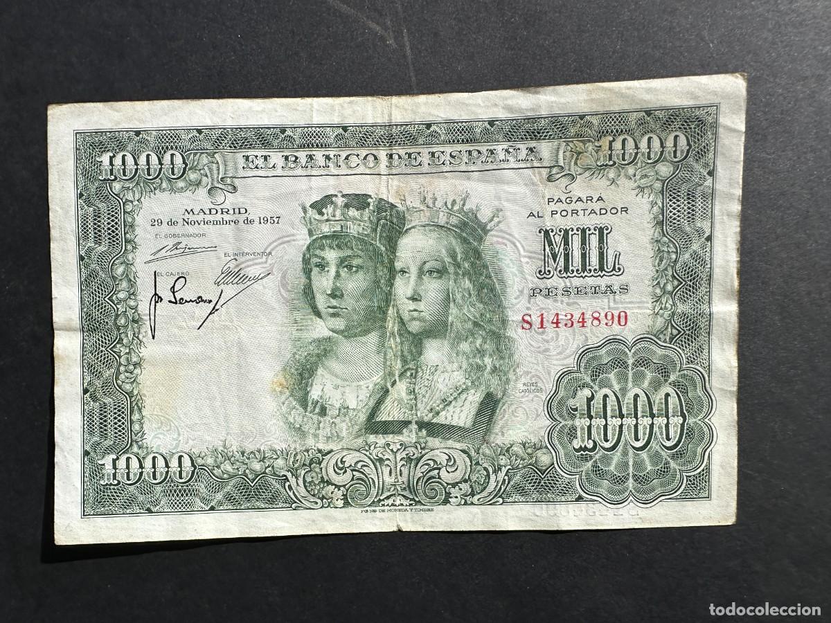 Notas espanholas: BILLETE DE 1000 PESETAS - A&Ntilde;O 1957 - REYES CATOLICOS - SERIE L