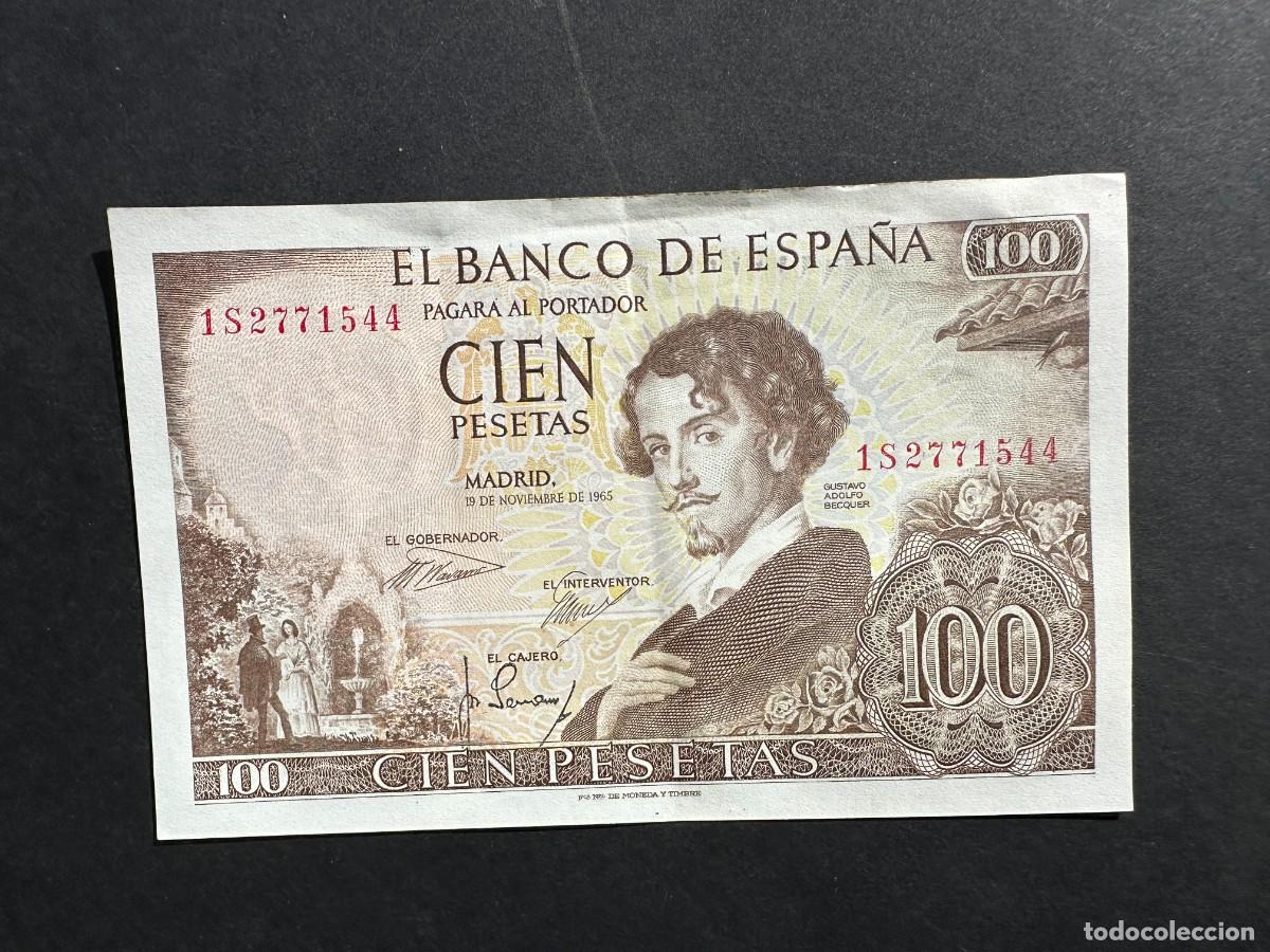 Billets espagnols: A&Ntilde;O 1965 - 100 PESETAS - SERIE 1S - GUSTAVO ADOLFO BECQUER - BILLETE ESPA&Ntilde;OL