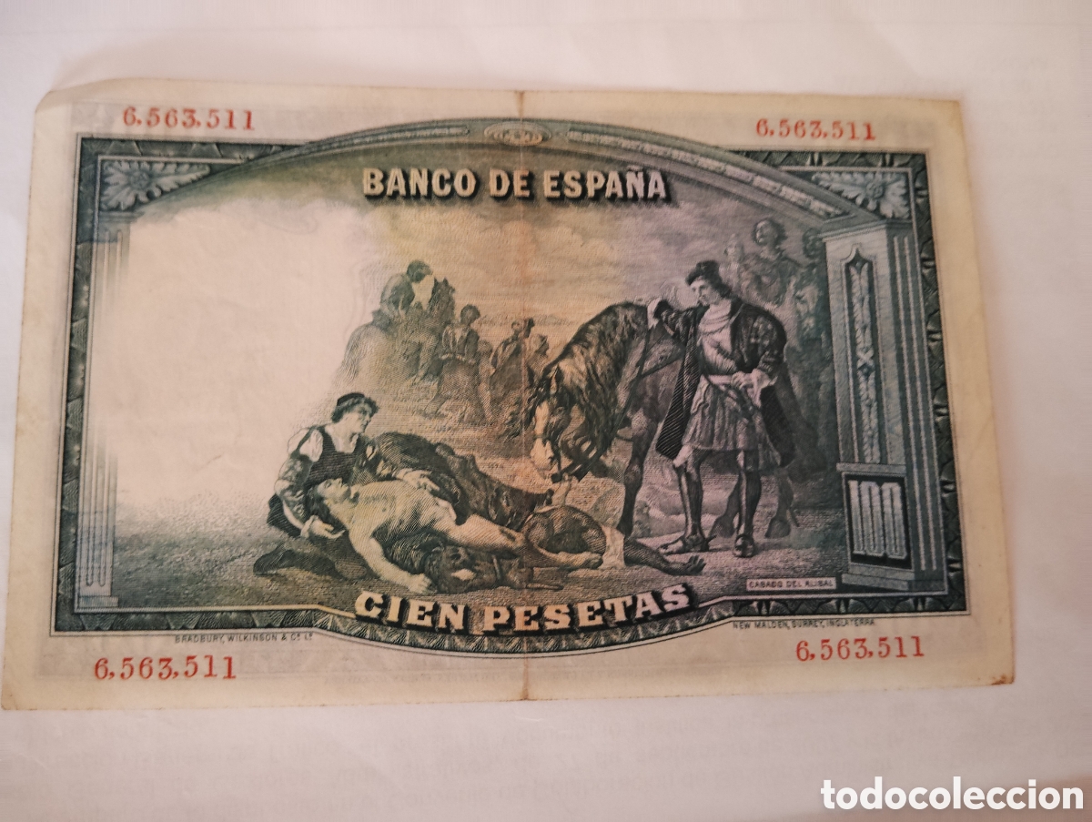 Billetes espa&ntilde;oles: Billete de 100 pts de 1931 - Foto 2