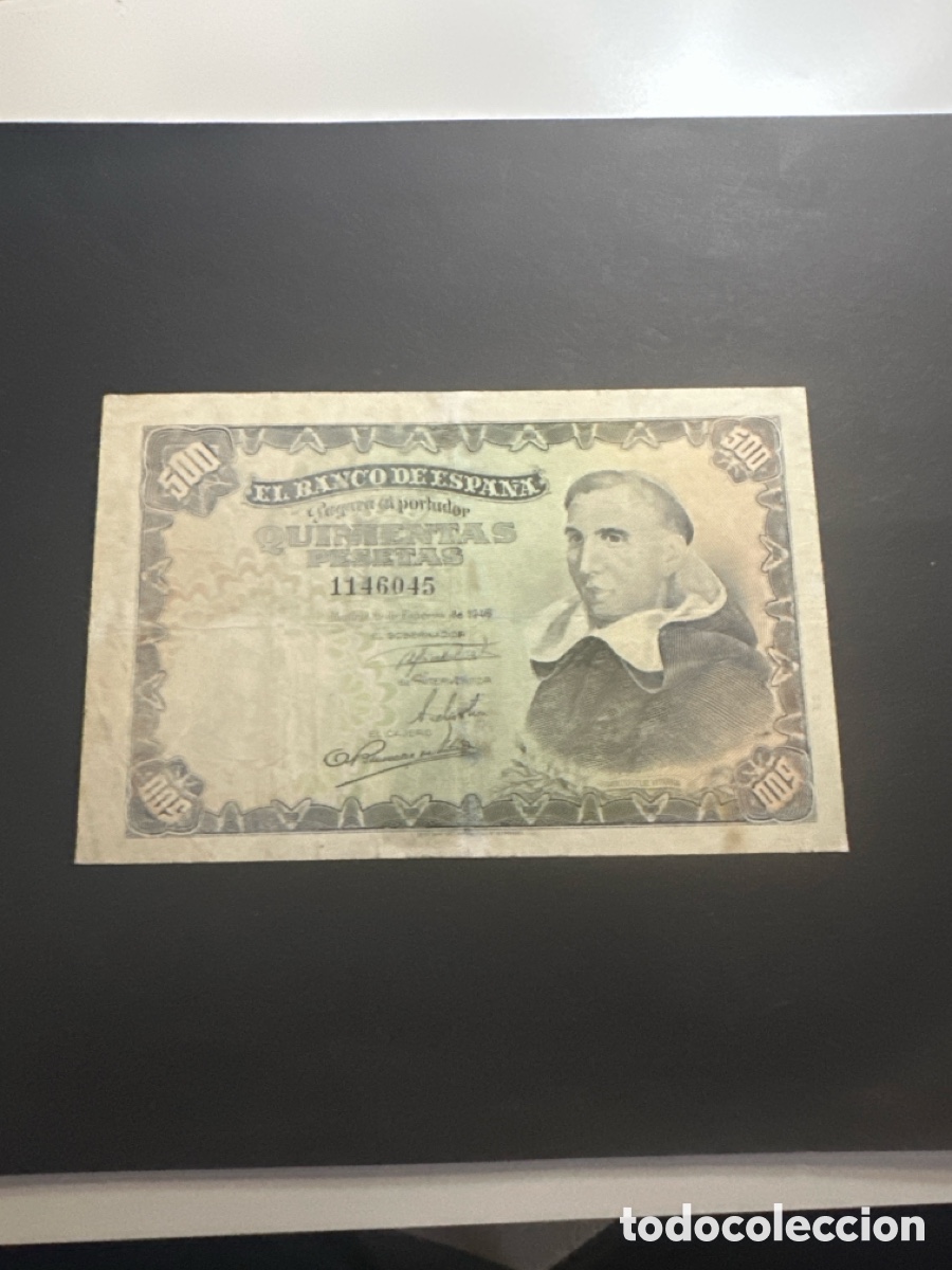 Notas espanholas: Billete de Espa&ntilde;a de 500 pesetas a&ntilde;o 1946
