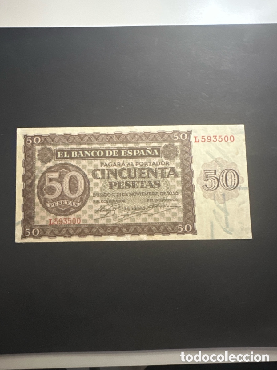 Billets espagnols: Billete de Espa&ntilde;a de 50 pesetas a&ntilde;o 1936