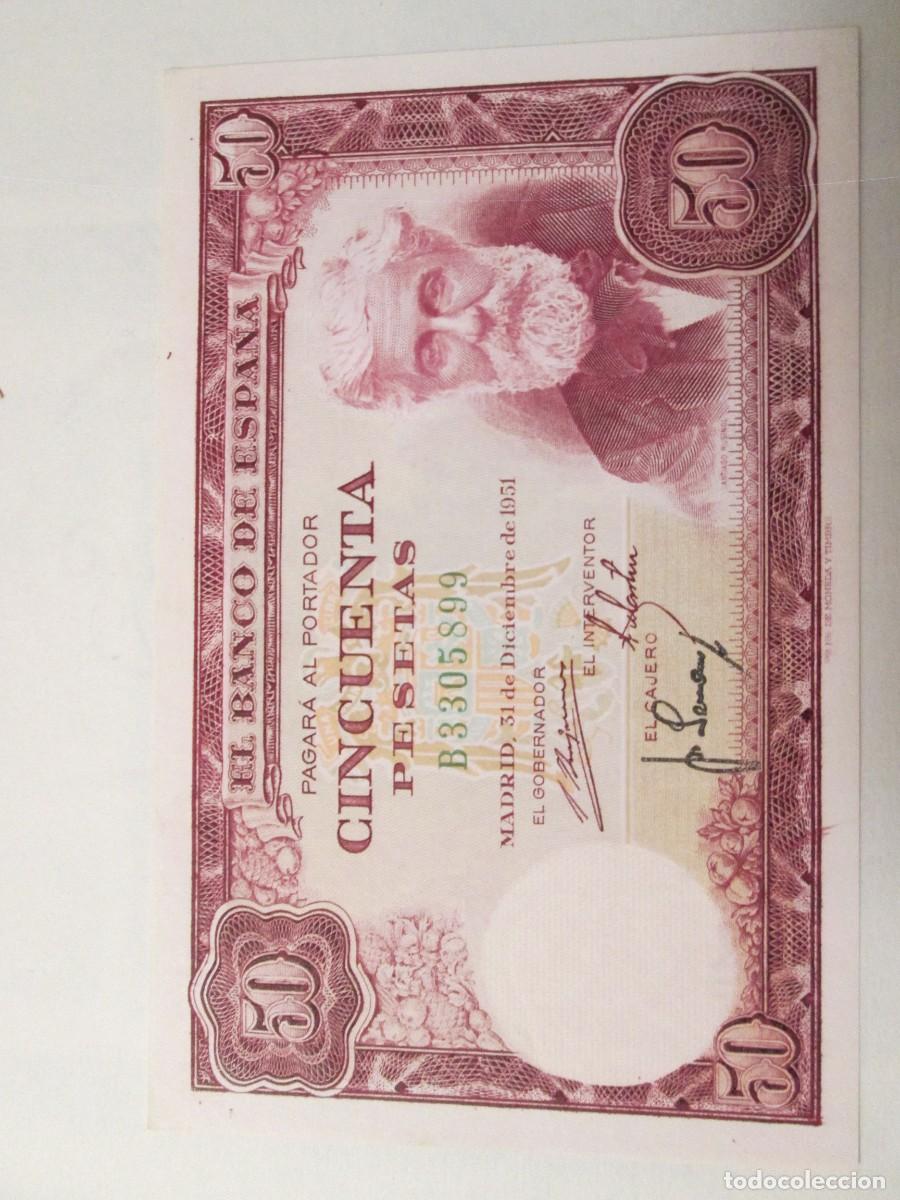 Billetes espa&ntilde;oles: 50 PESETAS 1951 SIN CIRCULAR SERIE B
