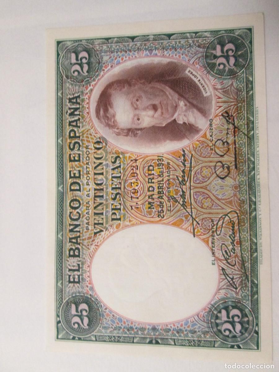 Billetes espa&ntilde;oles: 25 PESETAS 1931 SIN CIRCULAR PERFECTO SIN SERIE
