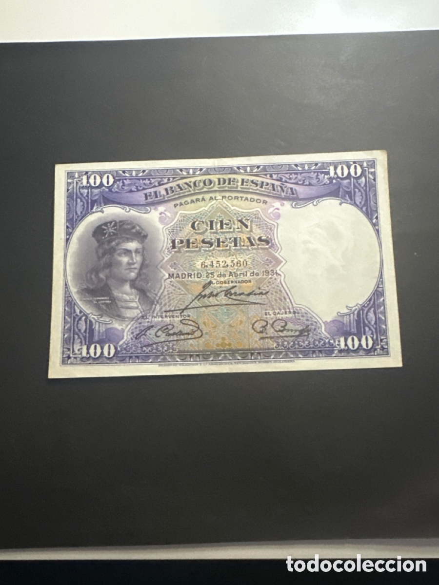 Billetes espa&ntilde;oles: Billete de Espa&ntilde;a de 100 pesetas a&ntilde;o 1931