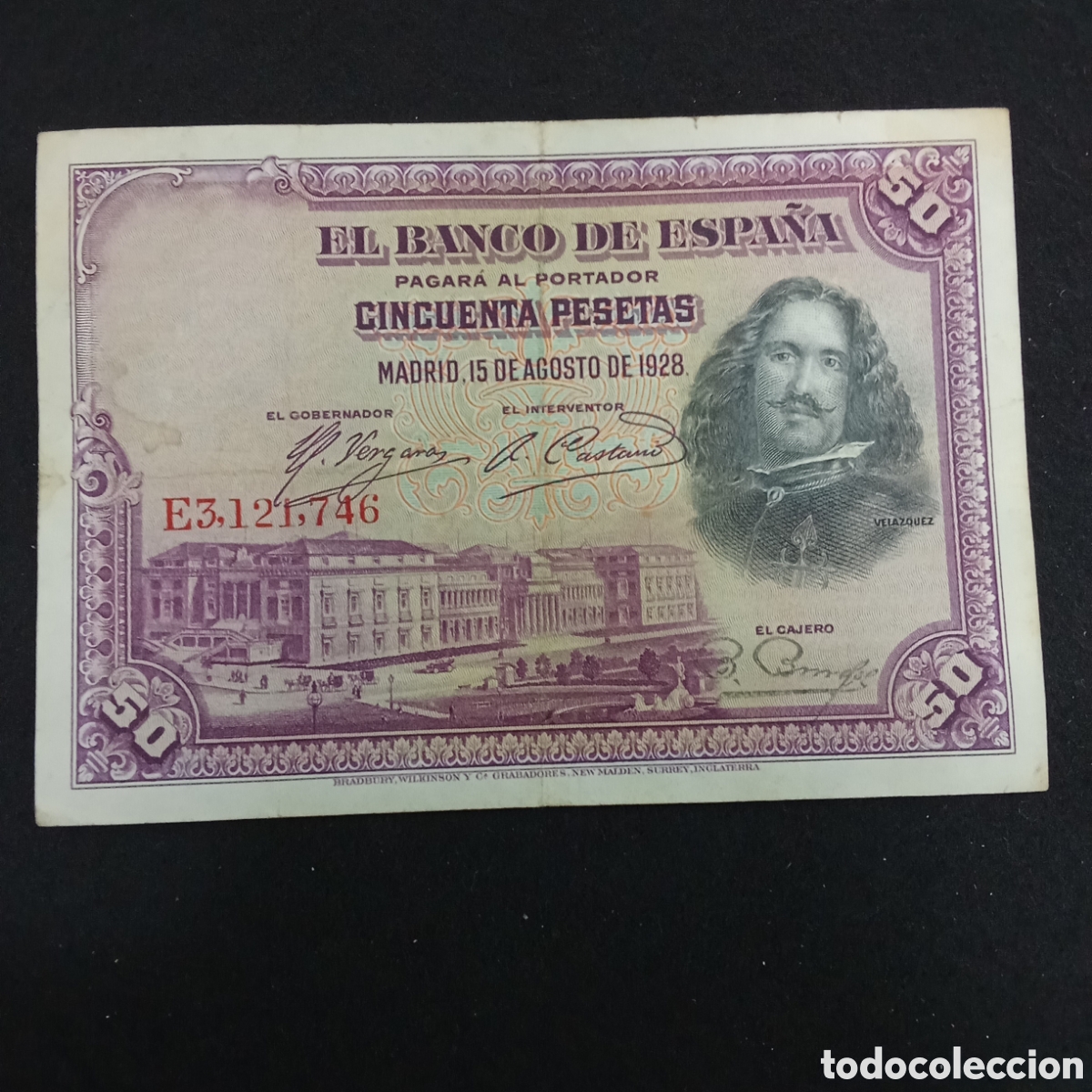 Notas espanholas: Espa&ntilde;a 50 pesetas A&ntilde;o 1928