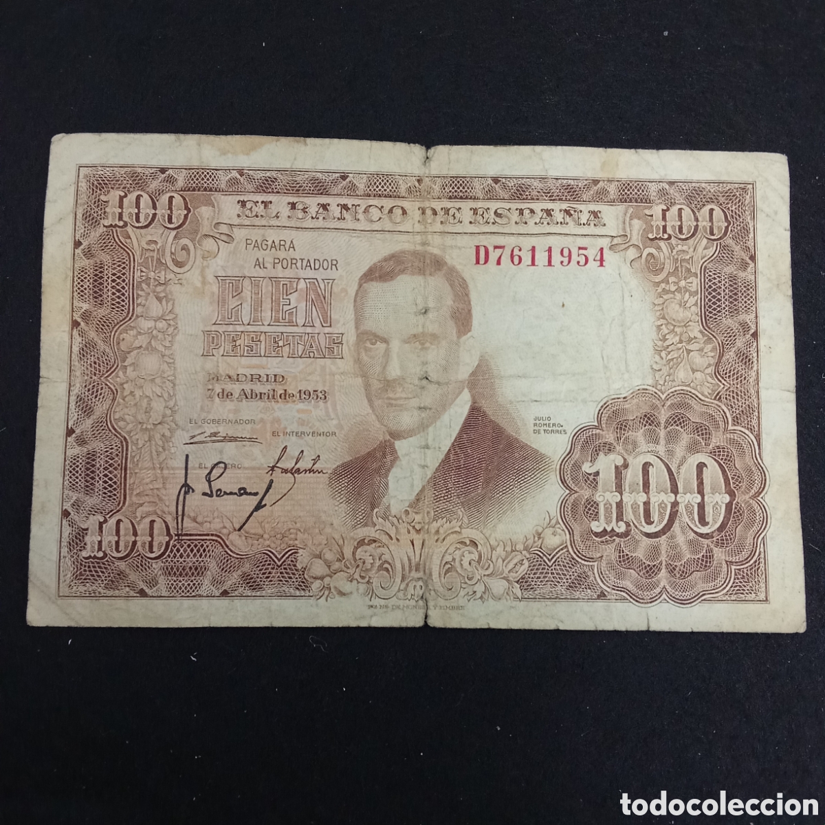 Billets espagnols: Espa&ntilde;a 100 pesetas A&ntilde;o 1953