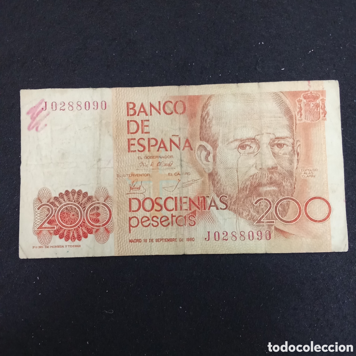 Billets espagnols: Espa&ntilde;a 200 pesetas A&ntilde;o 1980