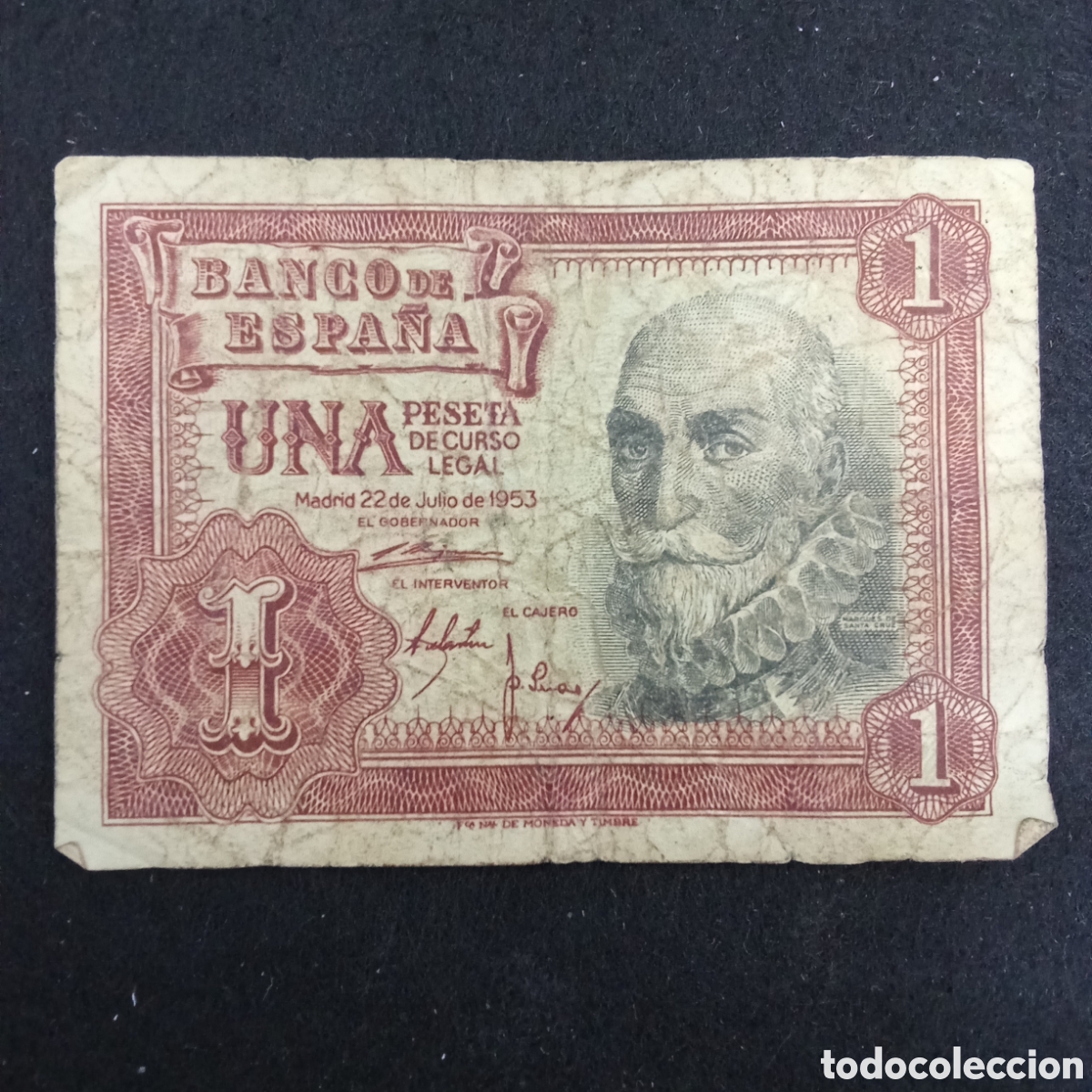 Billets espagnols: Espa&ntilde;a 1 peseta A&ntilde;o 1953