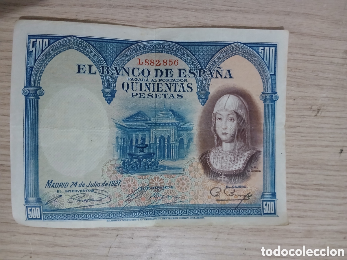 Spanische Banknoten: 500 PESETAS 1927,,VER FOTOS