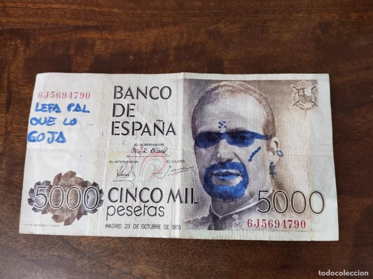 Billets espagnols: Billete de 5.000 pesetas modificado.