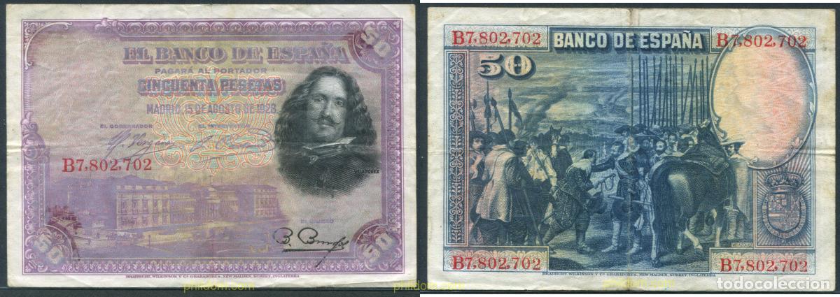 Spanish Banknotes: 11369 ESPA&Ntilde;A 1928 50 PESETAS 1928 VELAZQUEZ.