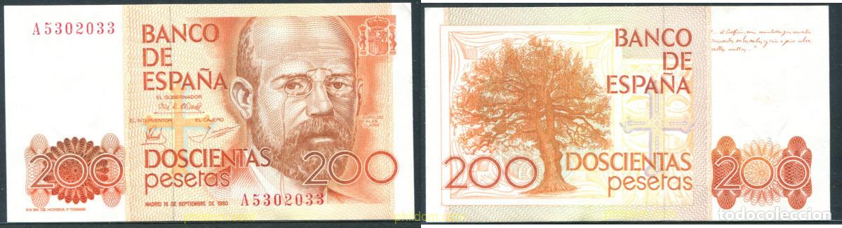 Spanish Banknotes: 11367 ESPA&Ntilde;A 1980 200 pesetas 16 de septiembre de 1980 - Leopoldo Alas Clarin