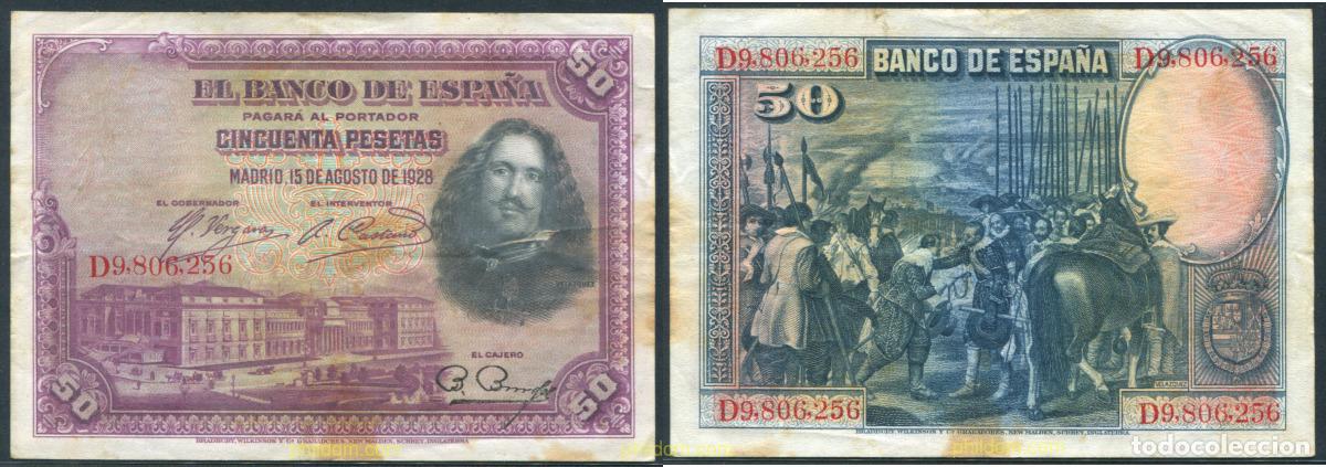Spanish Banknotes: 11371 ESPA&Ntilde;A 1928 50 PESETAS 1928 VELAZQUEZ.