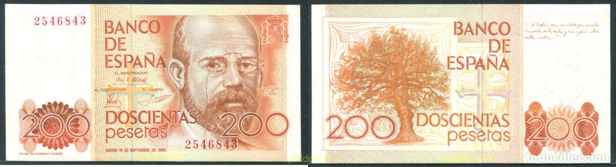 Banconote spagnole: 11387 ESPA&Ntilde;A 1980 200 pesetas 16 de septiembre de 1980 - Leopoldo Alas Clarin