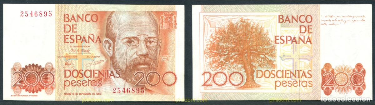 Banconote spagnole: 11386 ESPA&Ntilde;A 1980 200 pesetas 16 de septiembre de 1980 - Leopoldo Alas Clarin