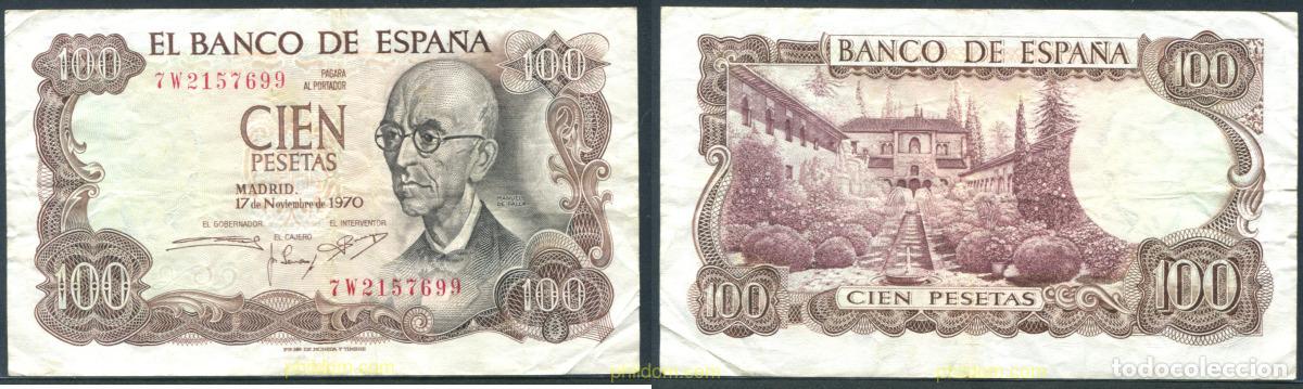 Banconote spagnole: 11381 ESPA&Ntilde;A 1970 100 PESETAS MANUEL FALLA 1970
