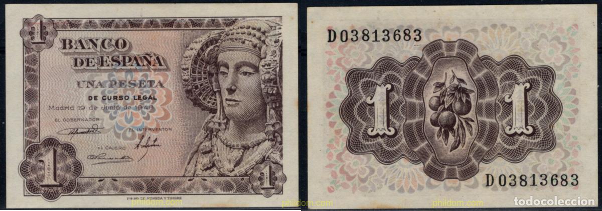 Banconote spagnole: 10912 ESPA&Ntilde;A 1948 1 Peseta Estado espa&ntilde;ol 19 de junio de 1948
