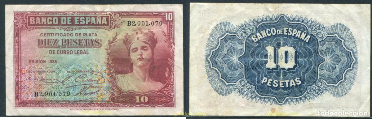 Spanische Banknoten: 11396 ESPA&Ntilde;A 1935 10 PESETAS 1935