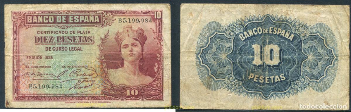 Banconote spagnole: 11395 ESPA&Ntilde;A 1935 10 PESETAS 1935