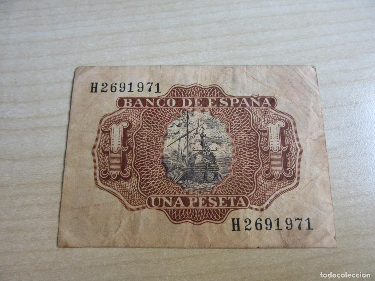 Billetes espa&ntilde;oles: Billete de 1 peseta de 1953 - Foto 2