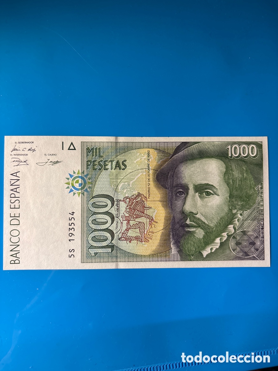 Billets espagnols: Billete original 1000 PESETAS SC, 1992 (Hern&aacute;n Cort&eacute;s)