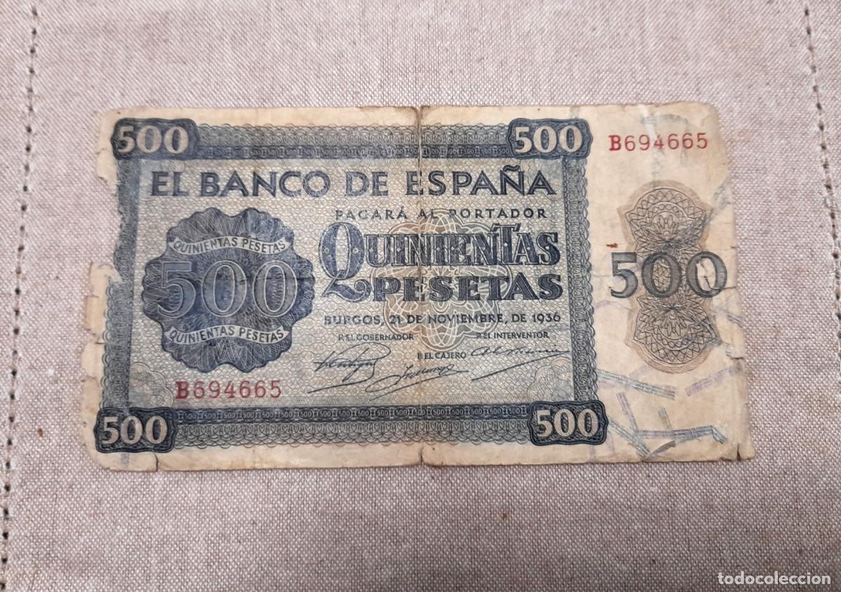 Billets espagnols: Billete de 500 Pesetas 1936, Burgos