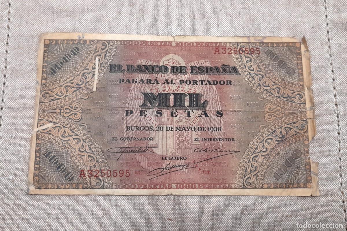 Billets espagnols: Billete de 1000 Pesetas 1938 serie A, Burgos