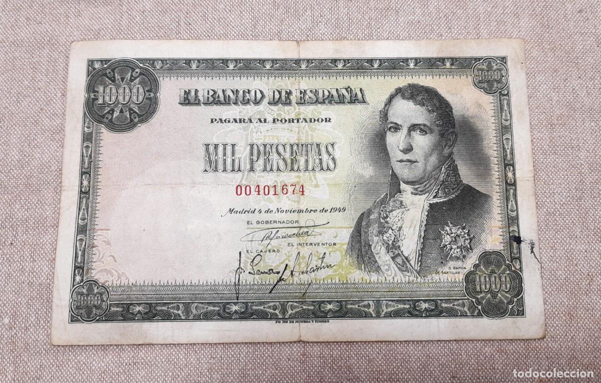 Billets espagnols: Billete de 1000 Pesetas 1949 Sin serie, numero bajo