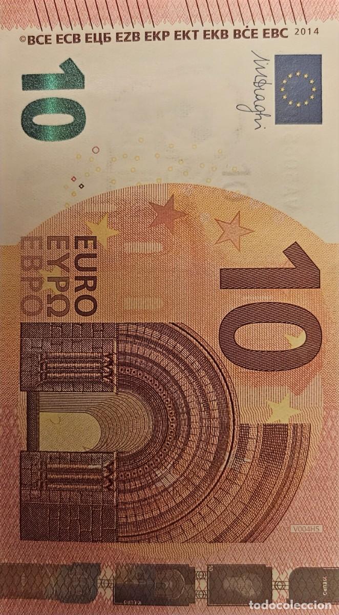 Banconote spagnole: BILLETE 10 EUROS ESPA&Ntilde;A 2014 PLANCHA - FIRMA LAGARDE - SERIE VA - PLANCHA V004H5