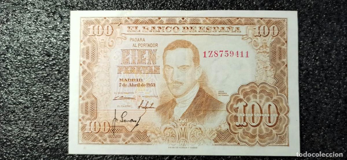 Notas espanholas: Espa&ntilde;a 100 Pesetas 1953 Julio Romero de Torres, Casta&ntilde;o claro Lote 9685