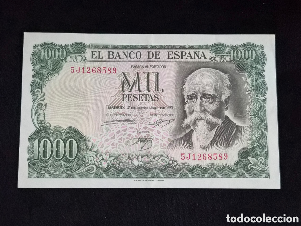 Banconote spagnole: Espa&ntilde;a &ndash; Billete 1.000 Pesetas 1971 &ndash; Jos&eacute; Echegaray &ndash; Serie 5J