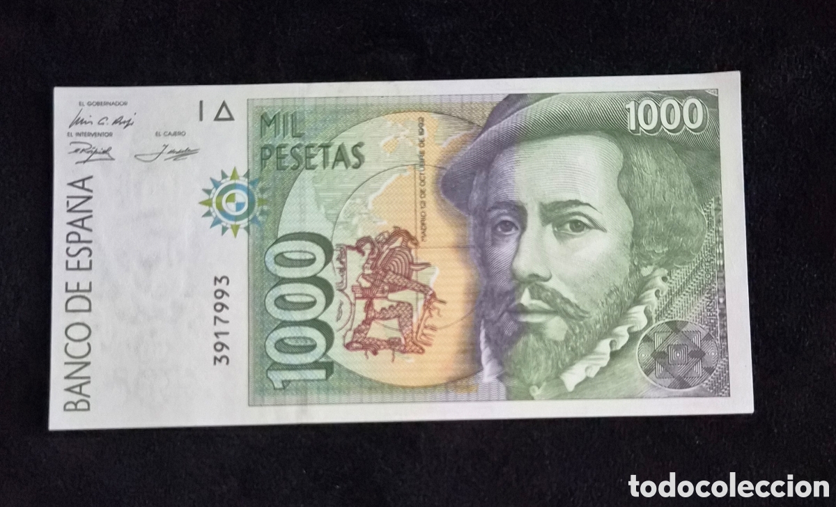 Banconote spagnole: Espa&ntilde;a &ndash; 1.000 Pesetas 1992 &ndash; Francisco Pizarro &ndash; Serie 1A