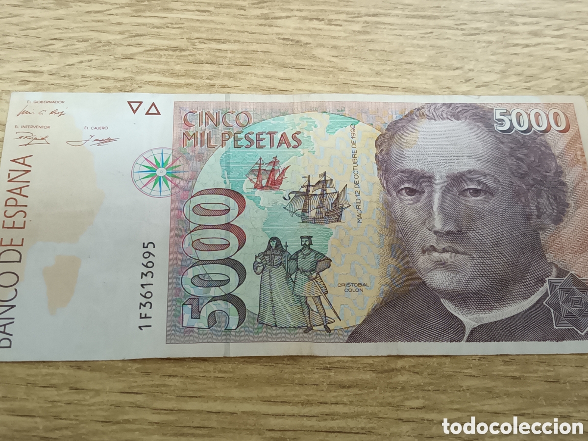 Billets espagnols: BILLETE DE 5000 PESETAS DE 12 DE OCTUBRE DE 1992 SERIE 1F3613695