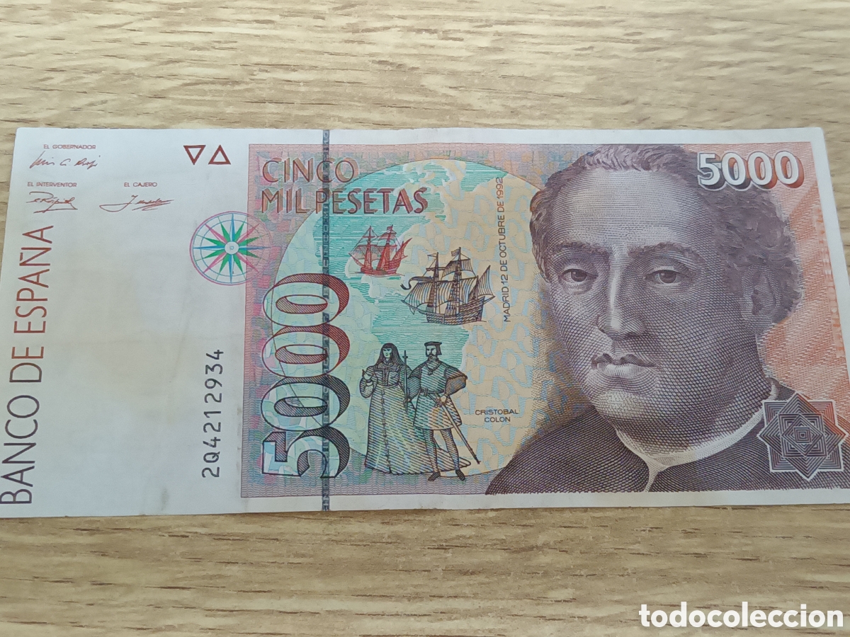 Billets espagnols: BILLETE DE 5000 PESETAS DE 12 DE OCTUBRE DE 1992 SERIE 2Q4212934